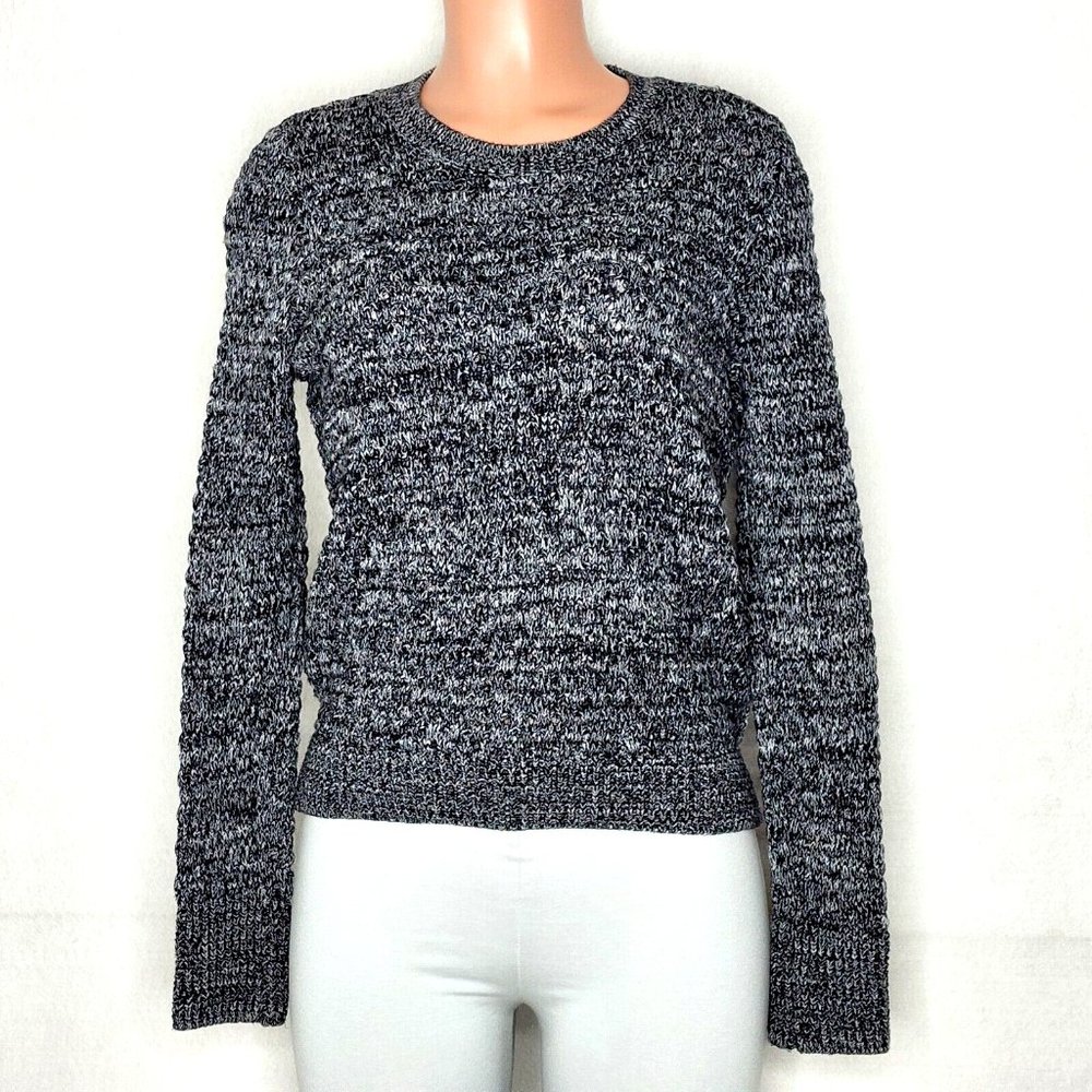 Victoria's Secret Black Gray Loose Weave Marled Sweater Pullover
